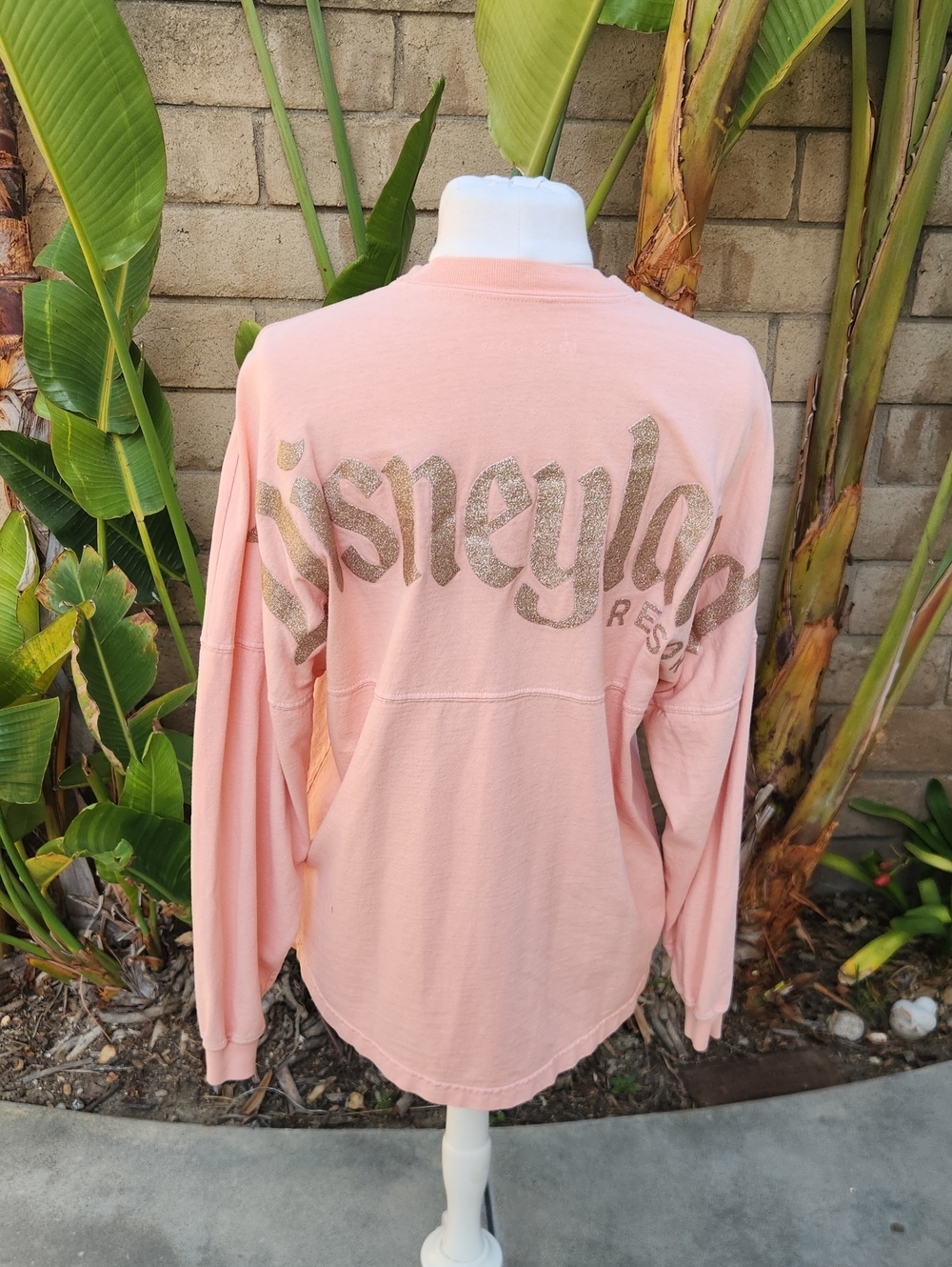Disneyland Spirit Jersey Rose Gold Pink Glitter Oversized Size small